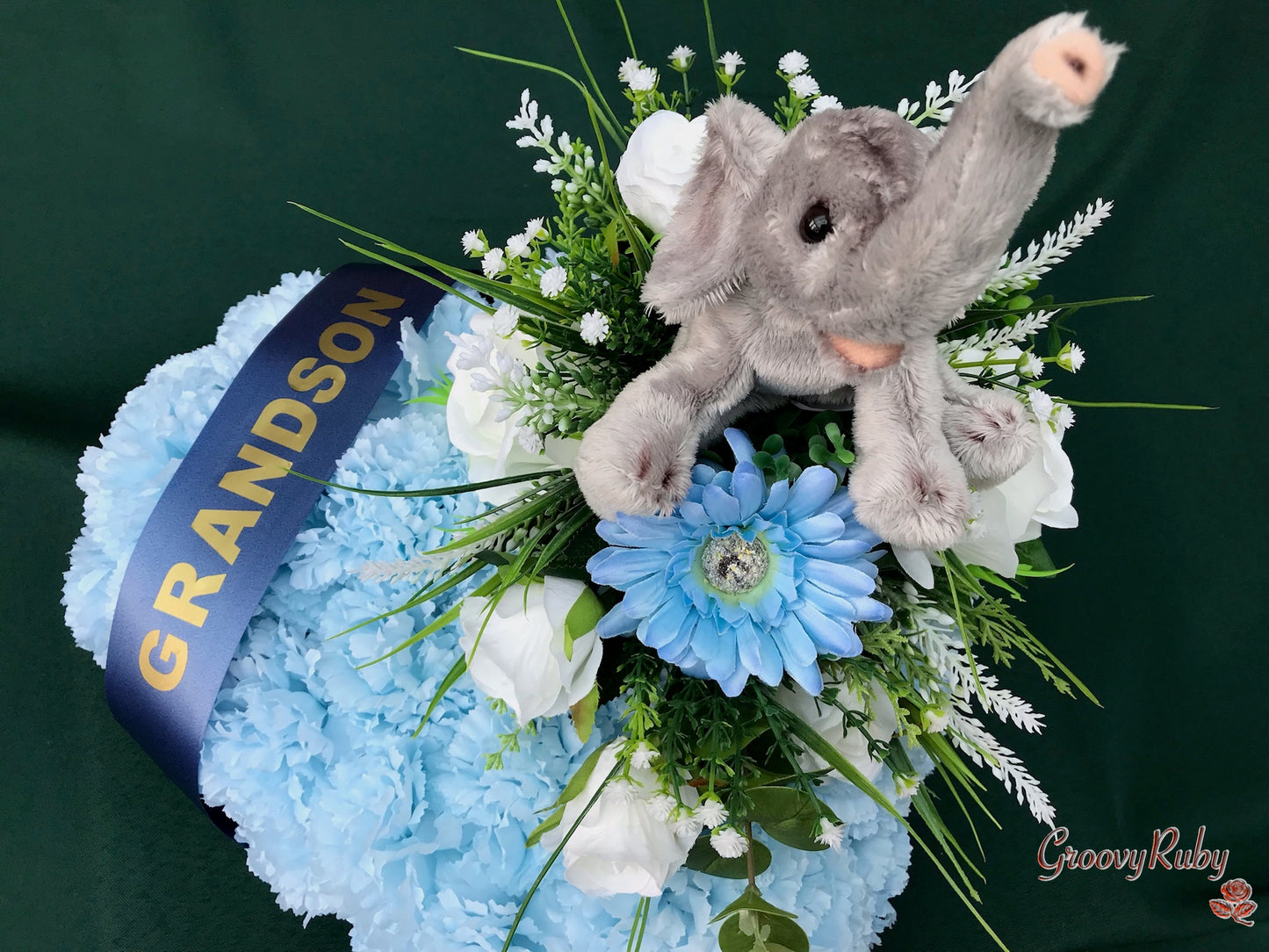 Baby Blue Heart With Elephant