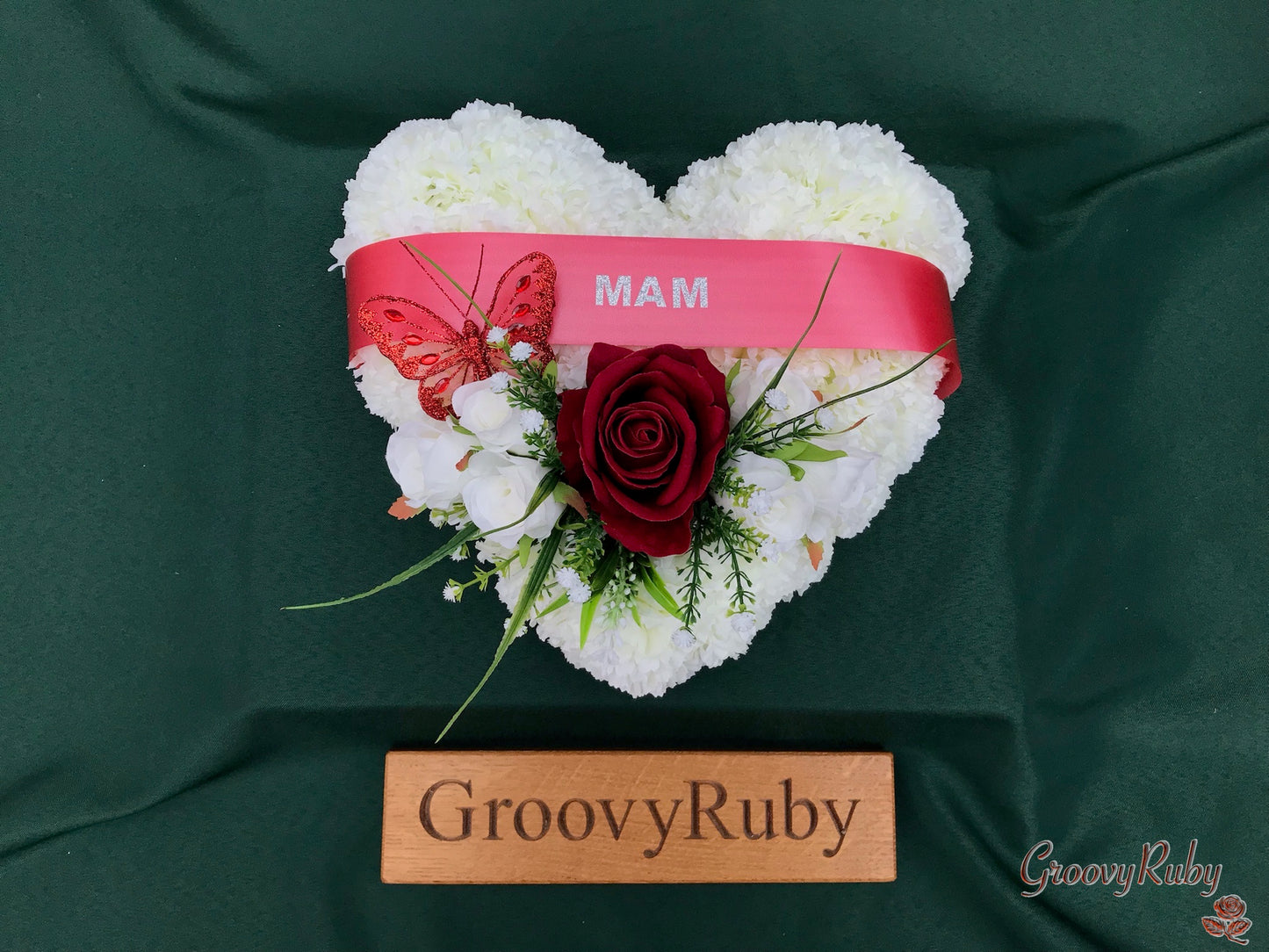 Ruby Red Named Simplicity Heart Tribute