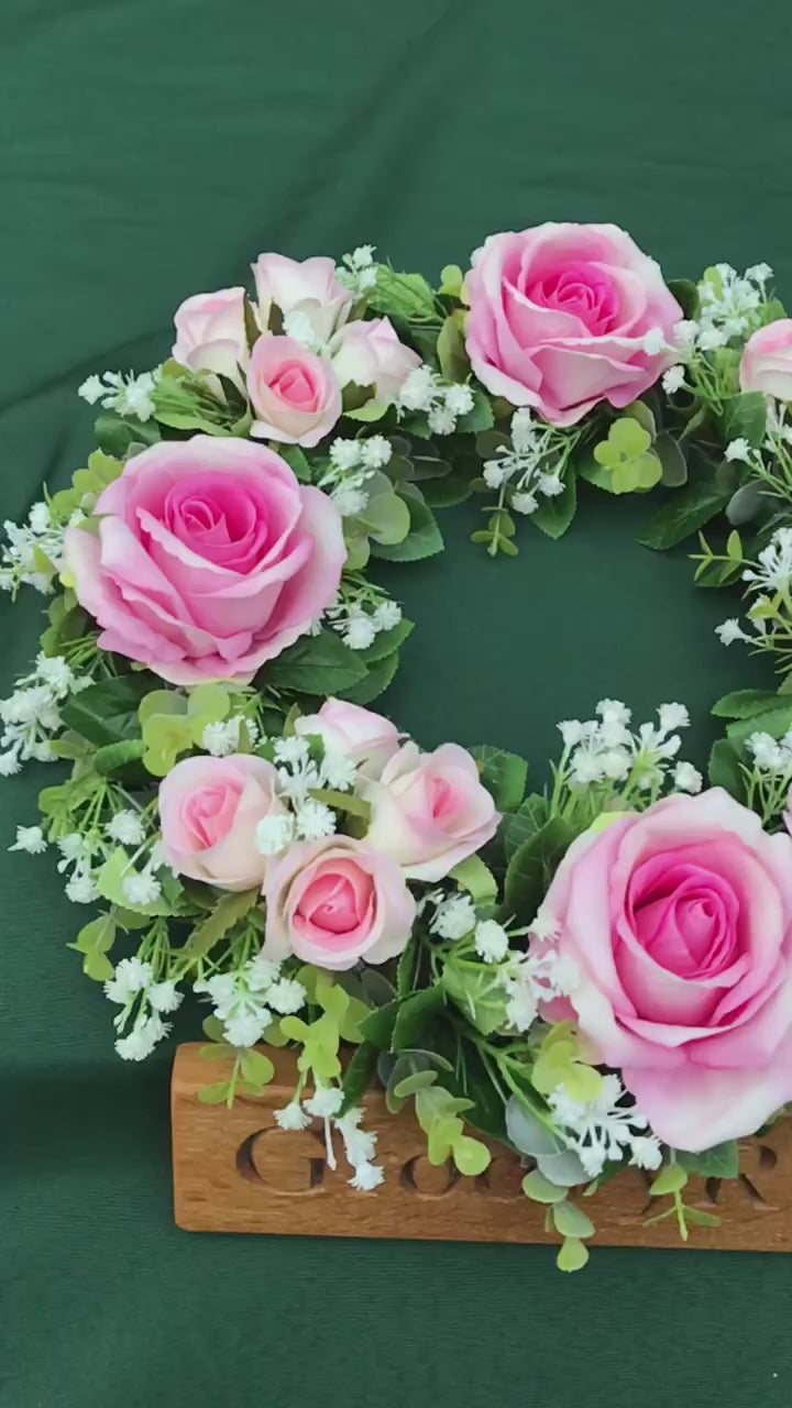 Load and play video in Gallery viewer, Pink Rose Melody Wreath
