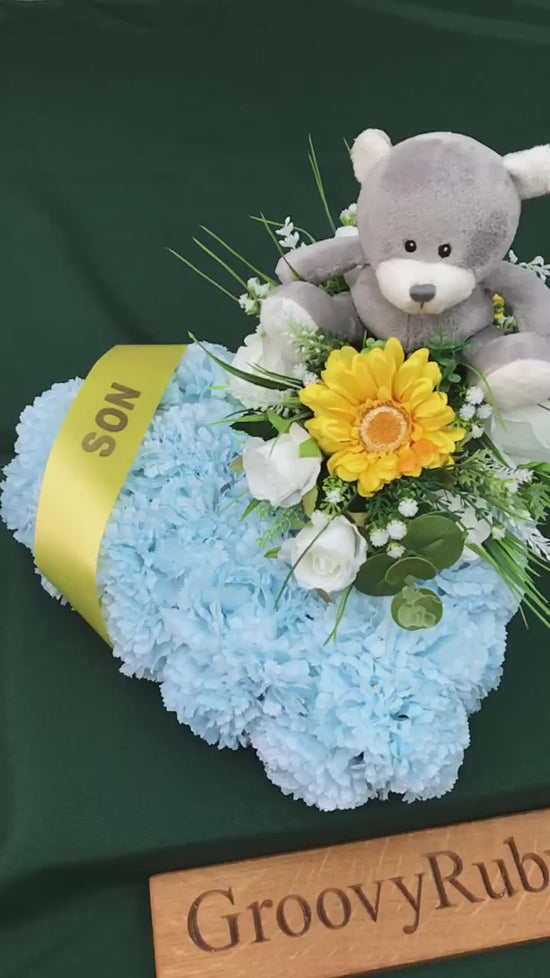 Load and play video in Gallery viewer, Baby Blue Heart With Grey Bear
