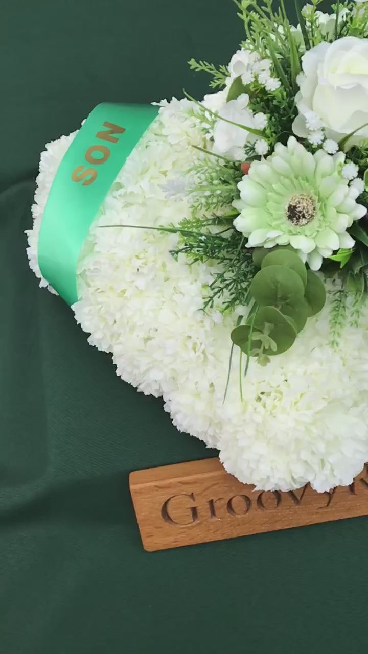 Load and play video in Gallery viewer, Sage Green Family Named Heart Tribute
