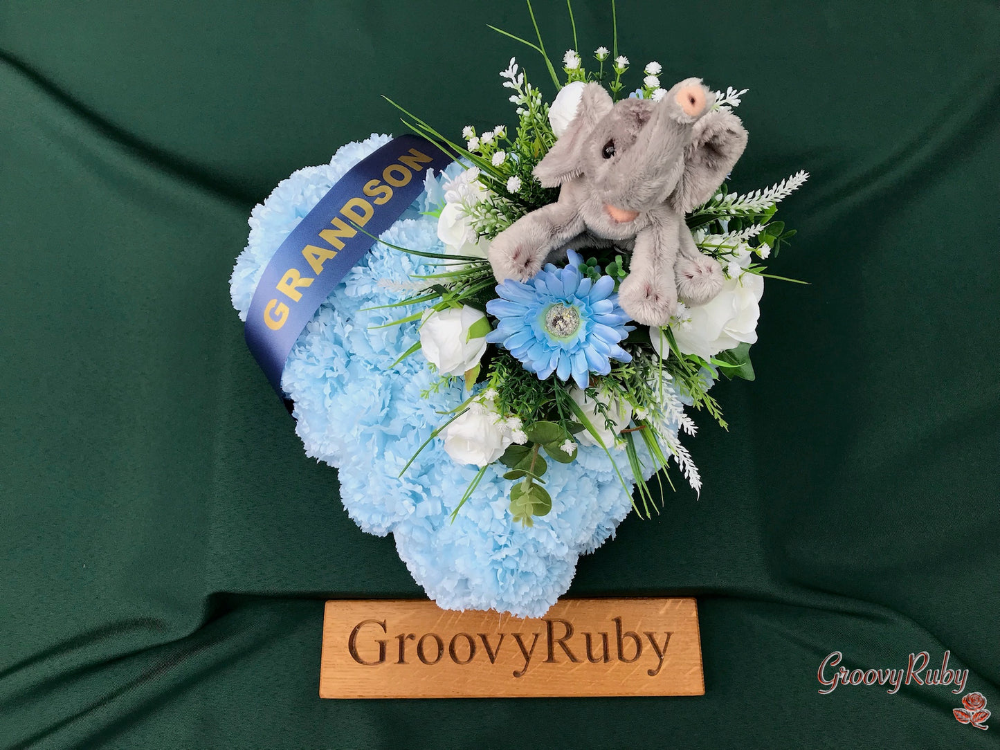 Baby Blue Heart With Elephant