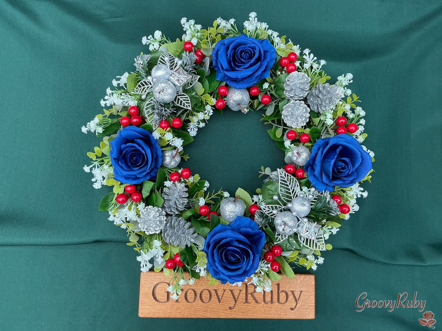 Berry Blue Christmas Wreath