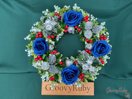 Berry Blue Christmas Wreath