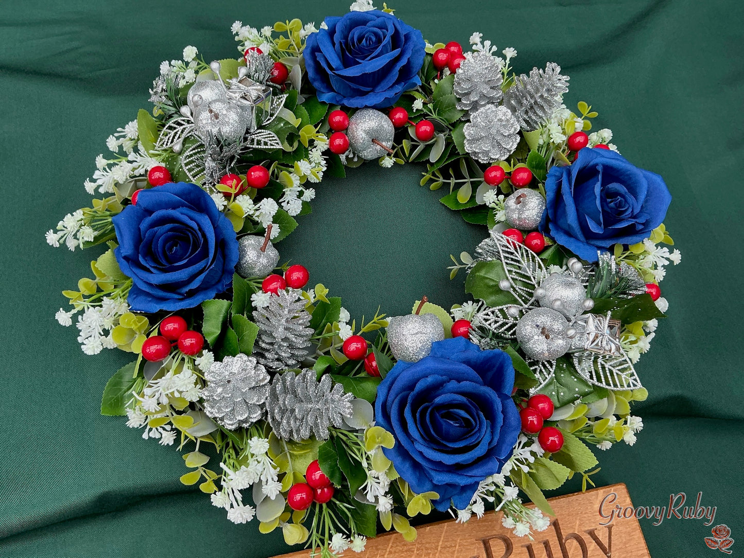 Berry Blue Christmas Wreath