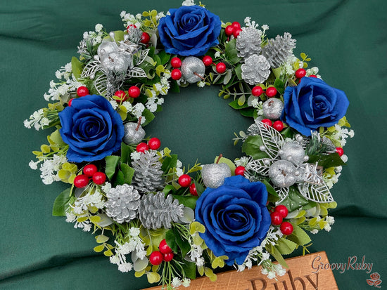 Berry Blue Christmas Wreath
