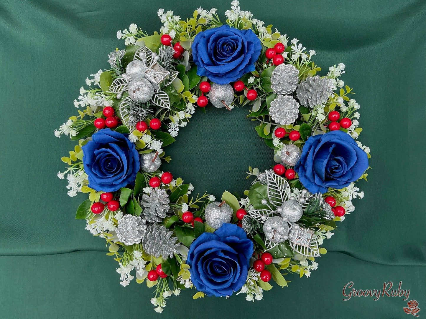 Berry Blue Christmas Wreath
