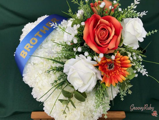 Burnt Orange Family Named Heart Tribute