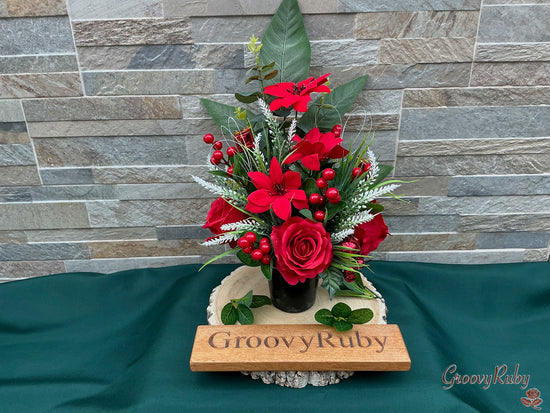 Christmas Blessing, Headstone/Cemetery Flat Back, Tall Grave Pot
