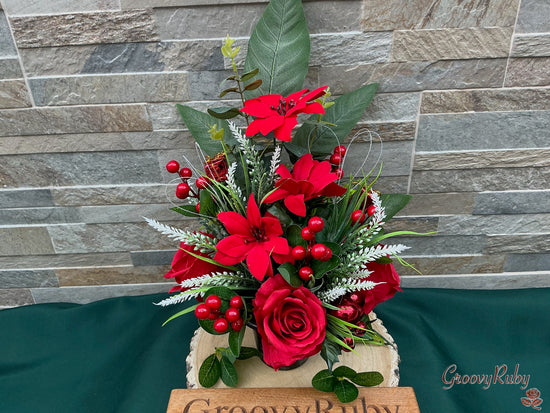 Christmas Blessing, Headstone/Cemetery Flat Back, Tall Grave Pot