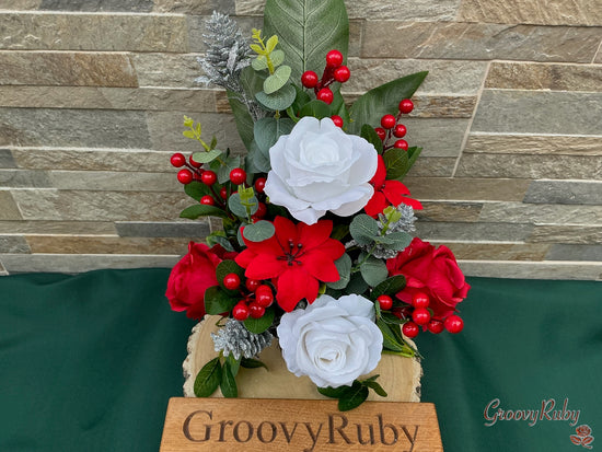 Christmas Morning, Headstone/Cemetery Flat Back, Tall Grave Pot