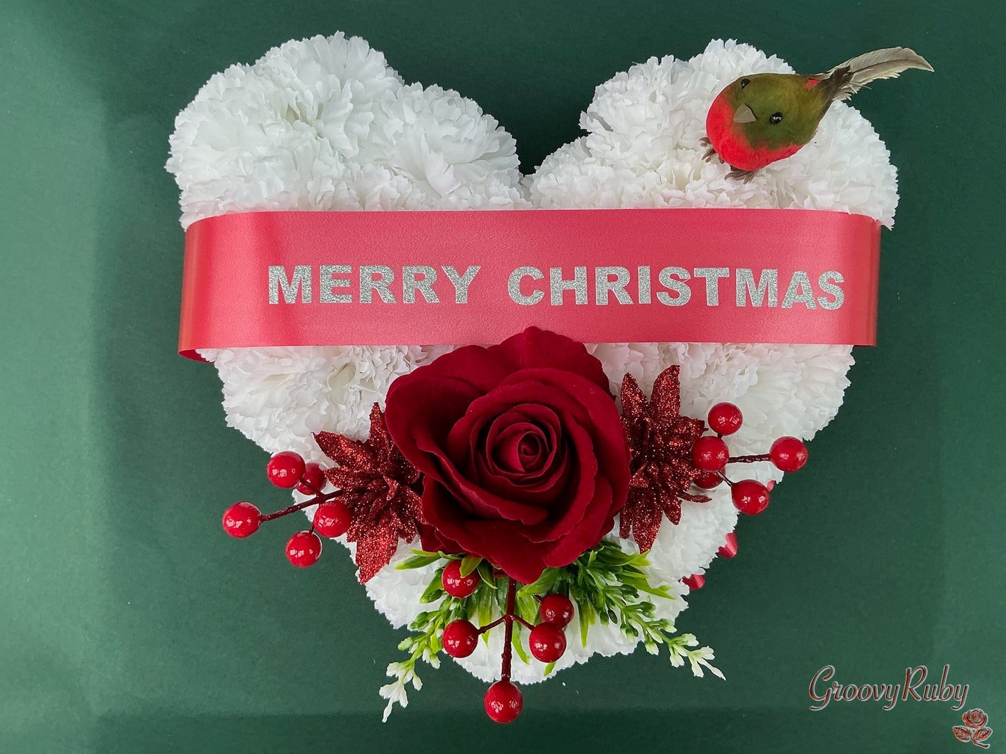 Christmas Robin Heart Personalised
