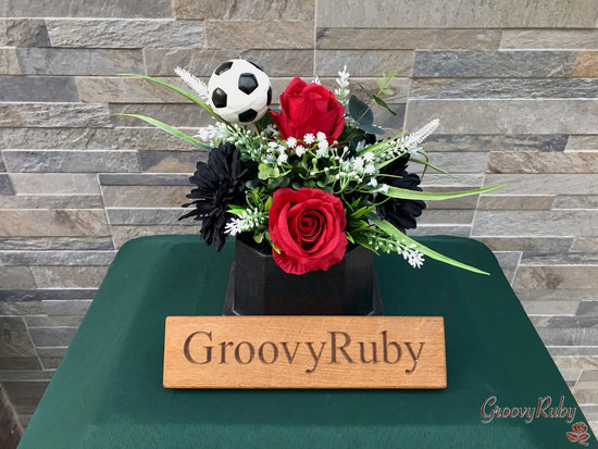 Red & Black, Football Colour Grave Pot