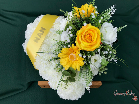 Sunshine Yellow Family Named Heart Tribute