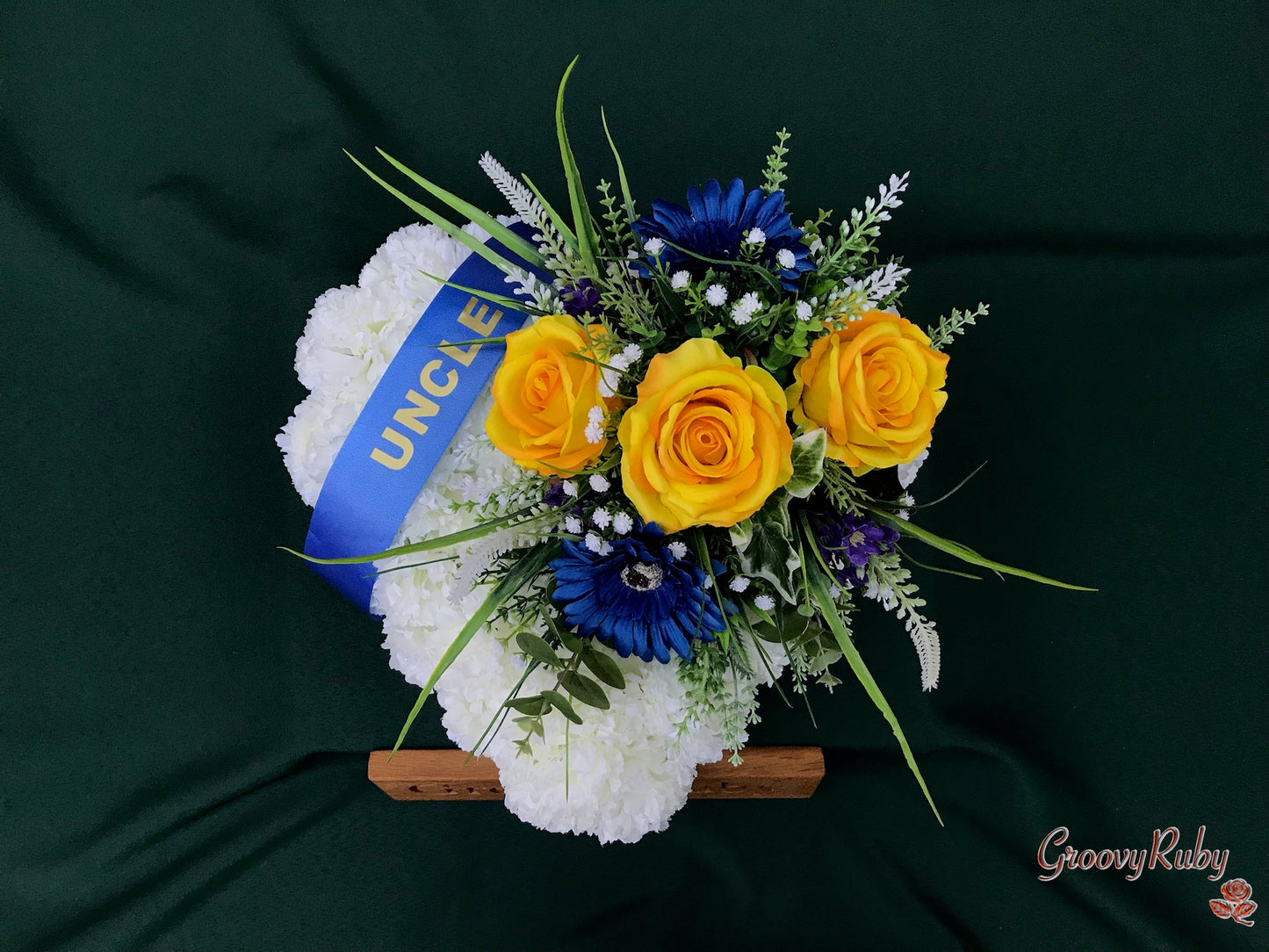 Yellow & Navy Family Named Heart Tribute