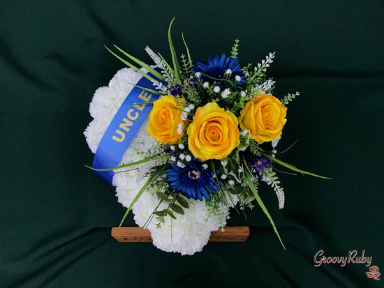 Yellow & Navy Family Named Heart Tribute