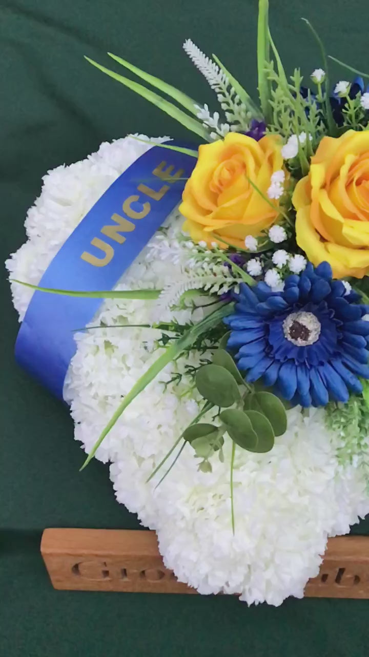 Load and play video in Gallery viewer, Yellow &amp;amp; Navy Family Named Heart Tribute
