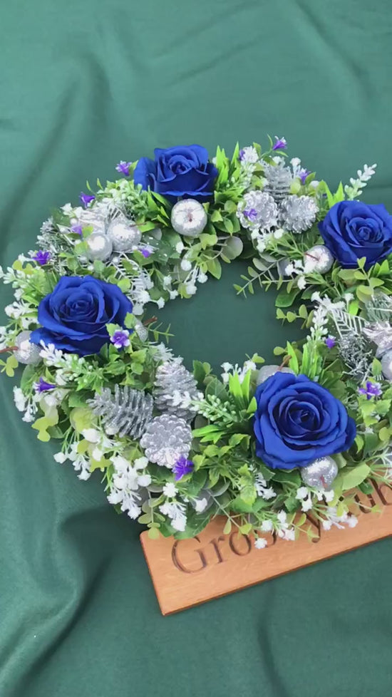 Load and play video in Gallery viewer, Blue Christmas Wreath
